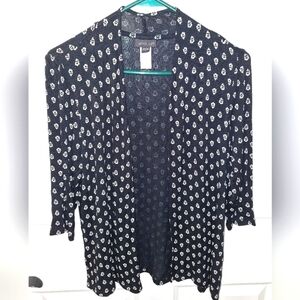 J.Jill black and white lightweight cardigan sweater. Constructed Rayon/lycra